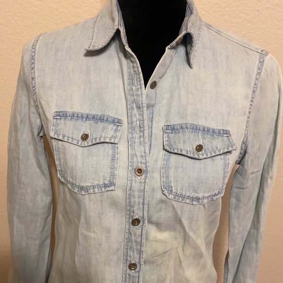 Banana Republic Blue Jean Button Up Shirt - Picture 3 of 3